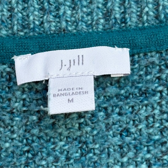 J.Jill Turquoise Blue V-Neck Textured Knit Sweater Women’s Medium Soft - Picture 4 of 6